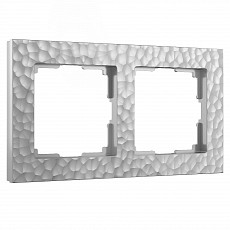 Рамка на 2 поста werkel hammer серебряный w0022406