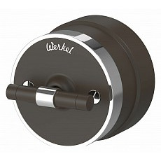 Выключатель одноклавишный с корпусом werkel vintage (мокко матовый-хром) w5812052