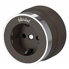 Розетка с заземлением werkel vintage (мокко матовый-хром) w5871052