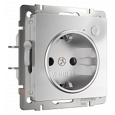 Розетка с заземлением и со шторками, без рамки с wi-fi werkel серебряный w1171606
