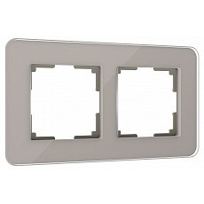 Рамка на 2 поста werkel elite (дымчатый, стекло) w0022417