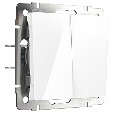 Выключатель двухклавишный без рамки werkel белый w1123001