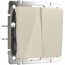 Выключатель двухклавишный без рамки werkel слоновая кость w1123003