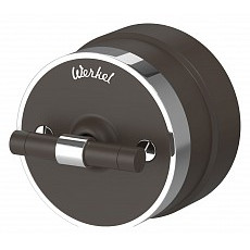 Выключатель двухклавишный с корпусом werkel vintage (мокко матовый-хром) w5822052