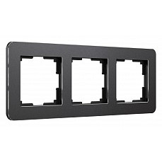 Рамка на 3 поста werkel platinum (черный алюминий) w0032608