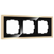 Рамка на 3 поста werkel baguette (черный-латунь) w0032852