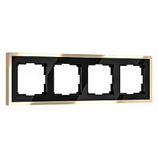Рамка на 4 поста werkel baguette (черный-латунь) w0042852
