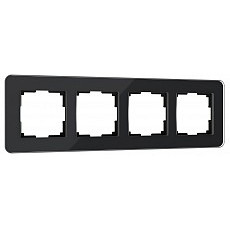 Рамка на 4 поста werkel elite (черный, стекло) w0042448