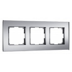 Рамка на 3 поста werkel senso (серебряный, стекло soft-touch) w0033106