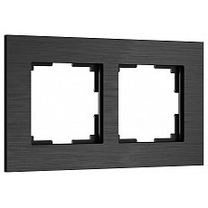 Рамка на 2 поста werkel alumax черный алюминий w0023508