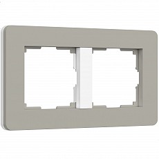 Рамка на 2 поста werkel split (дымчатый-белый, soft-touch) w0023067