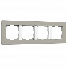 Рамка на 4 поста werkel split (дымчатый-белый, soft-touch) w0043067